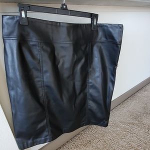 Black leather skirt